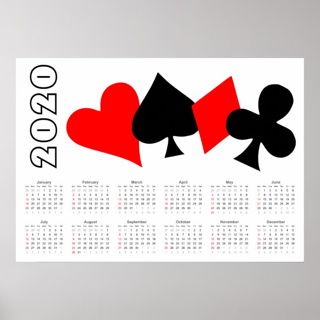 Poker Kalender 2020 Affisch (Framsidan)