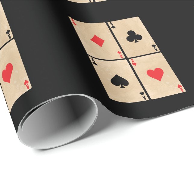 Poker Karten Ässer Karo Herz Pik Kreuz Presentpapper (Rullad Hörn)