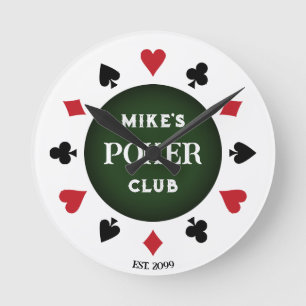 Poker Klubb Black Poker Chip Rund Klocka