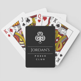 Poker Klubb Black & White Elegant Masculine Namn Casinokort