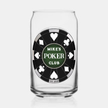 Poker Klubb Chip Beer kan Glass Drinkware