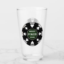 Poker Klubb Chip Beer Soda Glass Drinkware