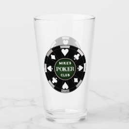 Poker Klubb Chip Beer Soda Glass Drinkware Glaskopp