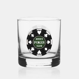 Poker Klubb Chip Whiskey Sten Glass Drinkware