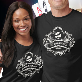 Poker Klubb League Tournament Namn Sponsor på baks T Shirt