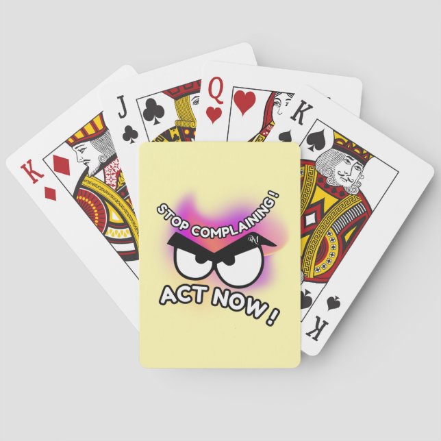 Poker-kort: Agera nu (gult) Casinokort (Baksidan)