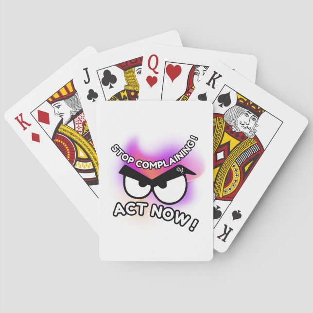 Poker-kort: Agera nu (vitt) Casinokort (Baksidan)