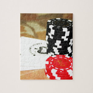 Poker-kort Ess Chip Gambling Casino Win-spel Pussel