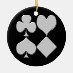 Poker Kort Färg Julgransprydnad Keramik