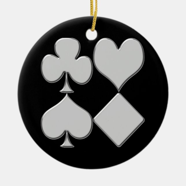 Poker Kort Färg Julgransprydnad Keramik (Framsidan)