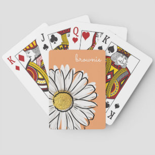 Poker-kort för Blommigt för Rosa och Orange-Daisy Casinokort