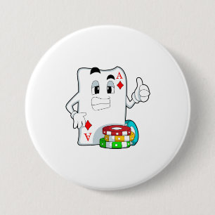 Poker-kort med Poker chip Knapp
