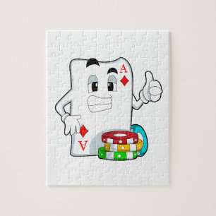 Poker-kort med Poker chip Pussel