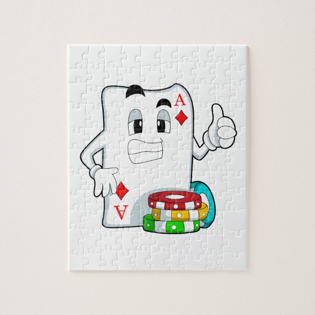 Poker-kort med Poker chip Pussel (Vertikal)