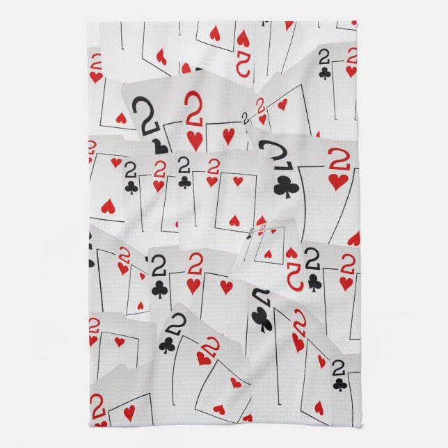 Poker-kort med två lager, kökshandduk (Vertikal)
