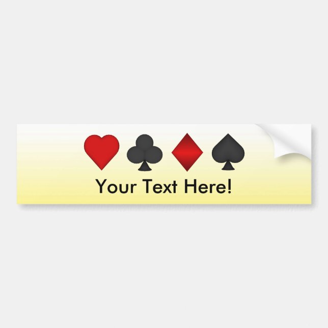 Poker: Kortets Kostym: Stötfångare: Svart Jack Bildekal (Framsidan)