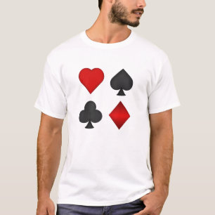 Poker:Kostym för spelkort: T-Shirt: Svart Jack T Shirt