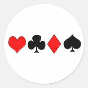 Poker Kostym Sticker Runt Klistermärke