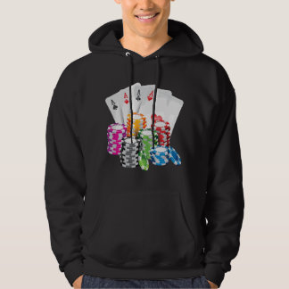 Poker Kung Drottning Kort Casino Chipspel Hoodie