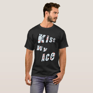 Poker Kyss Min Ess, Rolig Svart T-shirt för Män