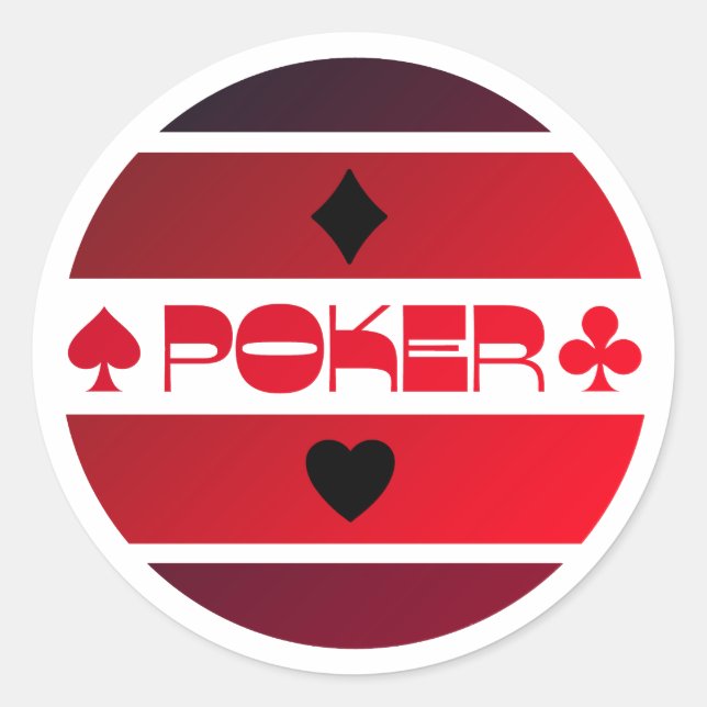 Poker logotyp inverterad svart etikett brev dekal (Framsida)