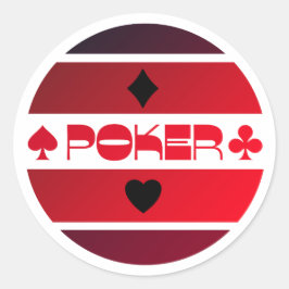 Poker logotyp inverterad svart etikett brev dekal