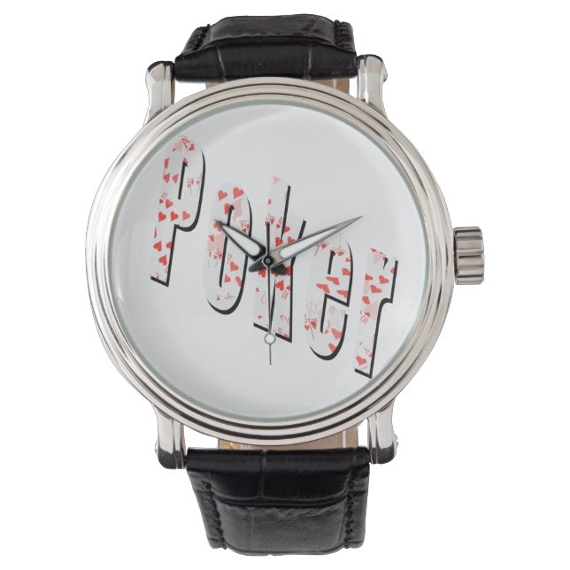 Poker-Logotyp med hörn. Armbandsur (Framsida)