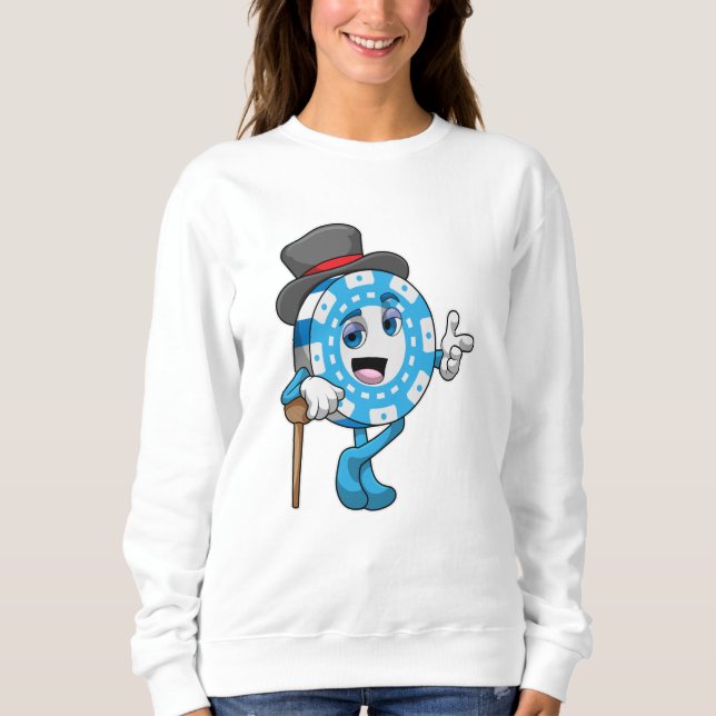 Poker med Poker chip T Shirt (Framsida)