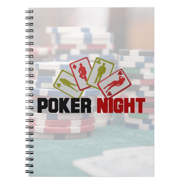 Poker Natt med uppspelningskort och Poker Chip Anteckningsbok (Framsidan)
