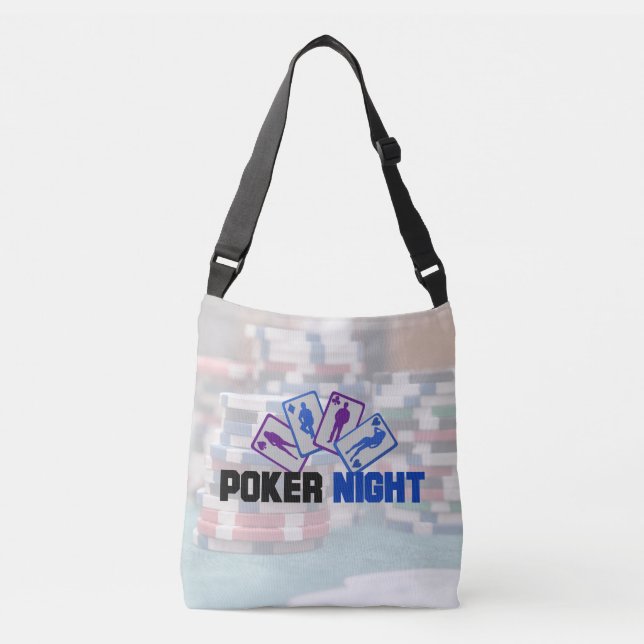 Poker Natt med uppspelningskort och Poker Chip Axelväska (Framsida)