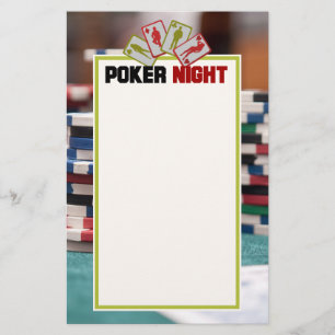 Poker Natt med uppspelningskort och Poker Chip Brevpapper