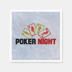 Poker natt med uppspelningskort pappersservett