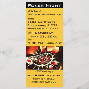 Poker Night Casino Theme Inbjudan