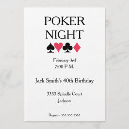 Poker Night Födelsedagsfest inbjudan