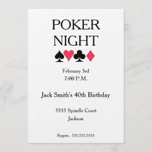 Poker Night Födelsedagsfest inbjudan
