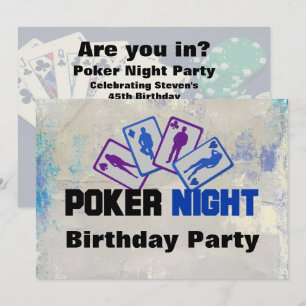 Poker Night Födelsedagsfest inbjudan