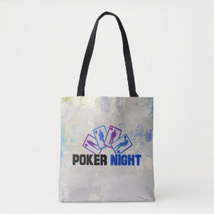 Poker Night med uppspelningskort på Grunge Struktu Tygkasse