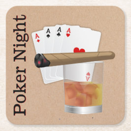 Poker Night Papper Underlägg