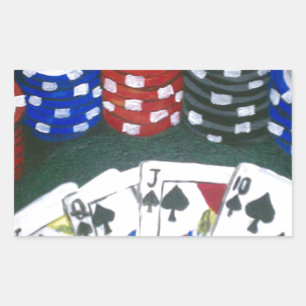 Poker Night Rektangulärt Klistermärke