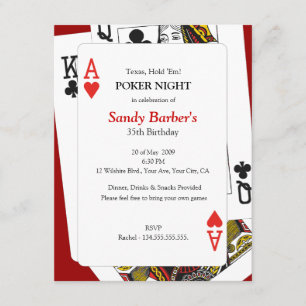Poker Night - Texas Hold 'Em Party Investigation Inbjudningar