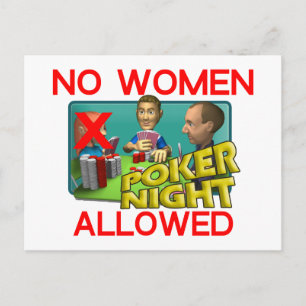 Poker No Women Vykort
