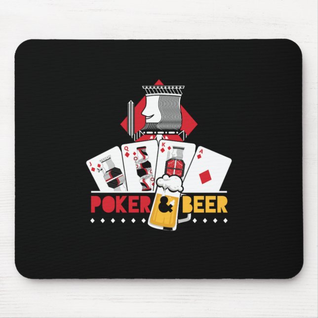 Poker och Beer Kung Tiles Casino Poker Player Gift Musmatta (Framsidan)