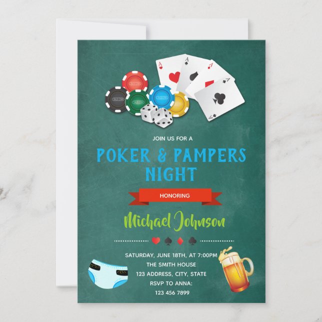 Poker- och tidningsbjudande inbjudningar (Framsida)
