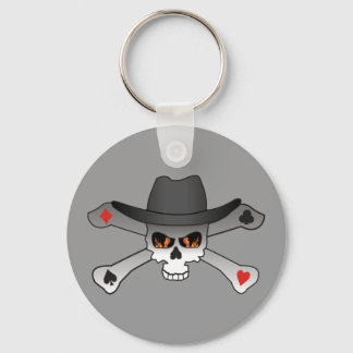 Poker Outlaw-skalle Nyckelring