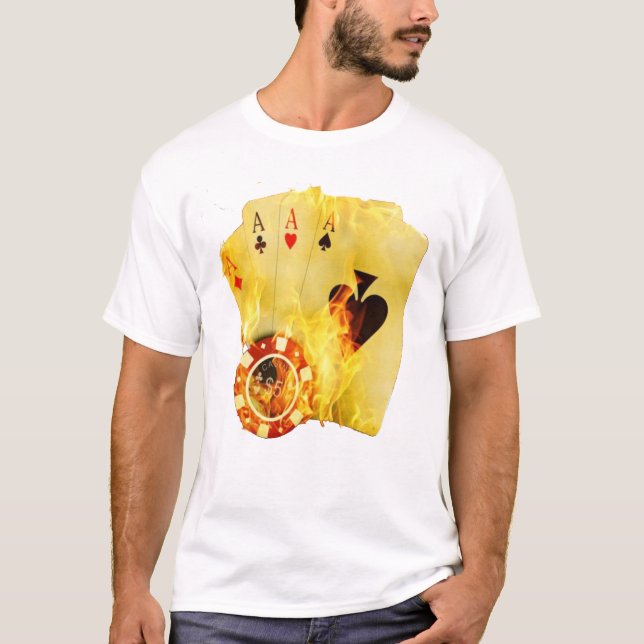 Poker på brand T-Shirt (Framsida)