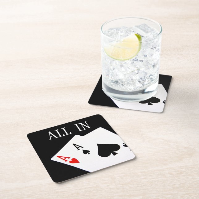 Poker Papper Drink Coasters Underlägg Papper Kvadrat (Insitu)