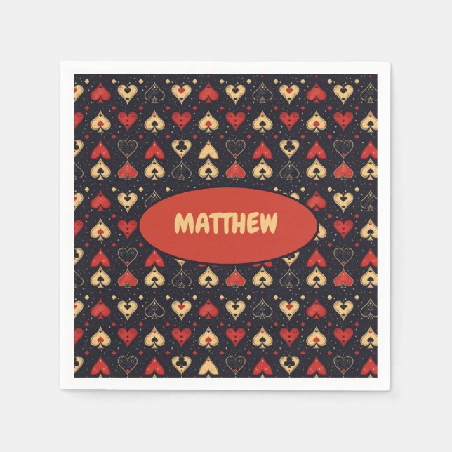Poker Pappersservetter Spelkort Party (Framsidan)