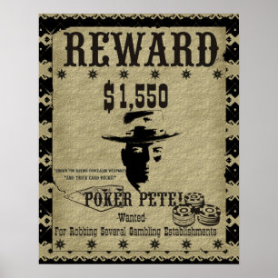 Poker Pete Reward Poster