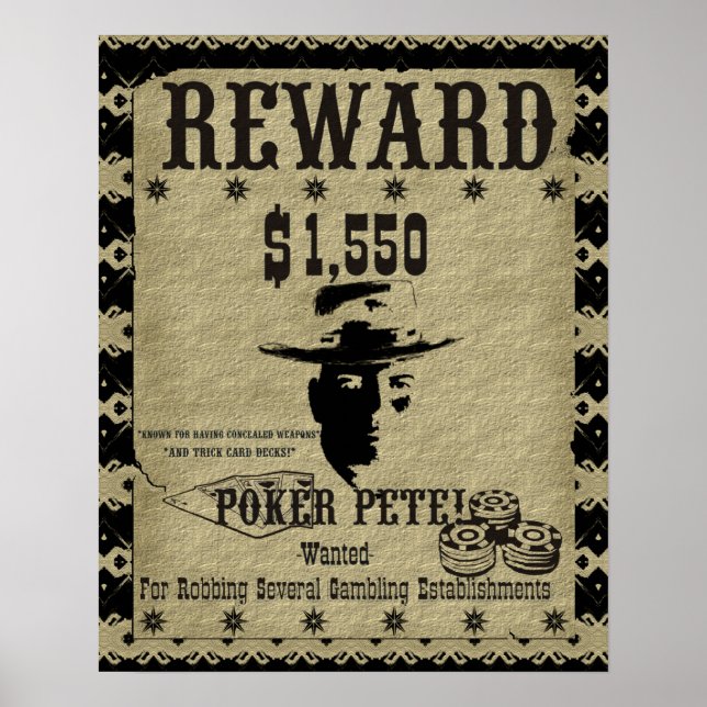 Poker Pete Reward Poster (Framsidan)
