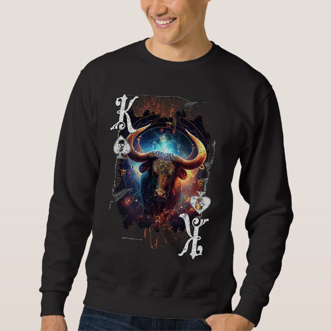 Poker Player Apparel Zodiac Sign Edition Taurus Lång Ärmad Tröja (Framsida)